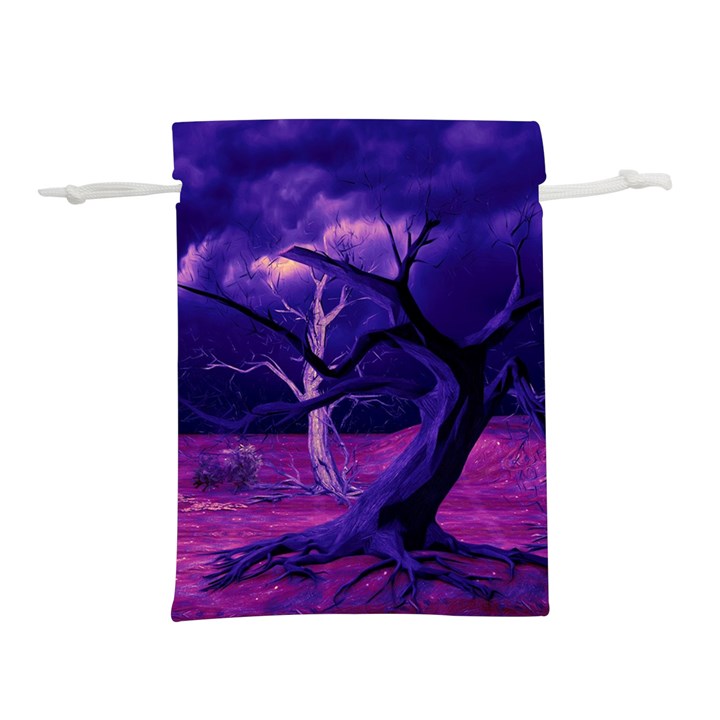 Forest Night Sky Clouds Mystical Lightweight Drawstring Pouch (L)