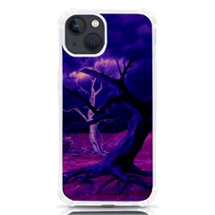 Forest Night Sky Clouds Mystical Iphone 13 Tpu Uv Print Case by Bedest