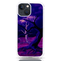 Forest Night Sky Clouds Mystical Iphone 13 Mini Tpu Uv Print Case by Bedest