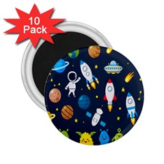 Big Set Cute Astronauts Space Planets Stars Aliens Rockets Ufo Constellations Satellite Moon Rover V 2 25  Magnets (10 Pack)  by Bedest