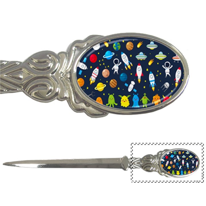 Big Set Cute Astronauts Space Planets Stars Aliens Rockets Ufo Constellations Satellite Moon Rover V Letter Opener