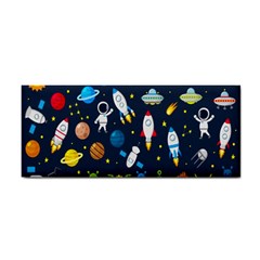 Big Set Cute Astronauts Space Planets Stars Aliens Rockets Ufo Constellations Satellite Moon Rover V Hand Towel by Bedest