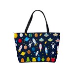 Big Set Cute Astronauts Space Planets Stars Aliens Rockets Ufo Constellations Satellite Moon Rover V Classic Shoulder Handbag Back