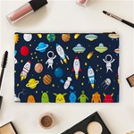 Big Set Cute Astronauts Space Planets Stars Aliens Rockets Ufo Constellations Satellite Moon Rover V Cosmetic Bag (Large) Back