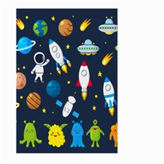 Big Set Cute Astronauts Space Planets Stars Aliens Rockets Ufo Constellations Satellite Moon Rover V Large Garden Flag (two Sides) by Bedest