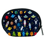 Big Set Cute Astronauts Space Planets Stars Aliens Rockets Ufo Constellations Satellite Moon Rover V Accessory Pouch (Medium) Back