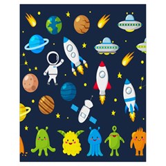 Big Set Cute Astronauts Space Planets Stars Aliens Rockets Ufo Constellations Satellite Moon Rover V Drawstring Bag (small) by Bedest