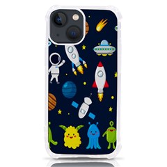 Big Set Cute Astronauts Space Planets Stars Aliens Rockets Ufo Constellations Satellite Moon Rover V Iphone 13 Mini Tpu Uv Print Case by Bedest