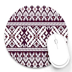 Illustration Ukrainian Folk Seamless Pattern Ornament Round Mousepad by Bedest