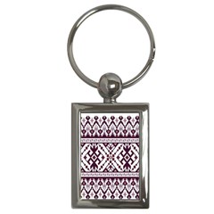 Illustration Ukrainian Folk Seamless Pattern Ornament Key Chain (rectangle) by Bedest