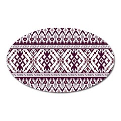 Illustration Ukrainian Folk Seamless Pattern Ornament Oval Magnet by Bedest