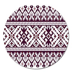 Illustration Ukrainian Folk Seamless Pattern Ornament Magnet 5  (round) by Bedest