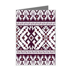 Illustration Ukrainian Folk Seamless Pattern Ornament Mini Greeting Card by Bedest