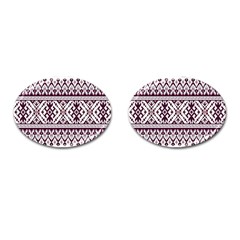 Illustration Ukrainian Folk Seamless Pattern Ornament Cufflinks (oval) by Bedest