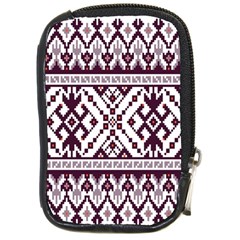 Illustration Ukrainian Folk Seamless Pattern Ornament Compact Camera Leather Case by Bedest