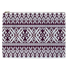 Illustration Ukrainian Folk Seamless Pattern Ornament Cosmetic Bag (xxl) by Bedest