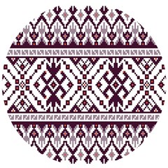 Illustration Ukrainian Folk Seamless Pattern Ornament Wooden Puzzle Round by Bedest