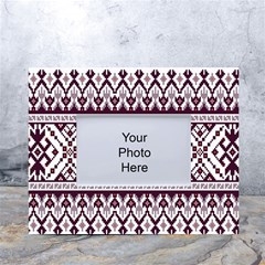 Illustration Ukrainian Folk Seamless Pattern Ornament White Tabletop Photo Frame 4 x6  by Bedest