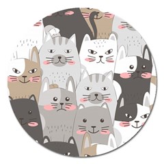 Cute Cats Seamless Pattern Magnet 5  (round) by Bedest