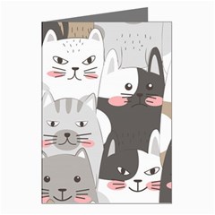 Cute Cats Seamless Pattern Greeting Cards (pkg Of 8) by Bedest