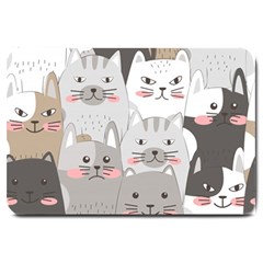 Cute Cats Seamless Pattern Large Doormat by Bedest