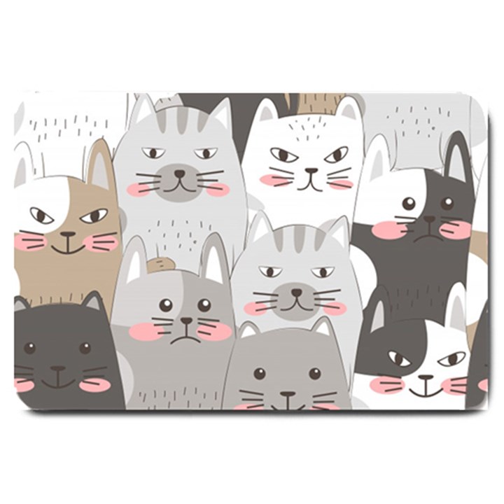 Cute Cats Seamless Pattern Large Doormat