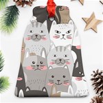 Cute Cats Seamless Pattern Bell Ornament (Two Sides) Back