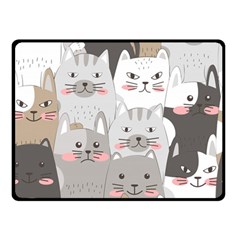 Cute Cats Seamless Pattern Two Sides Fleece Blanket (small) by Bedest