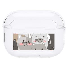 Cute Cats Seamless Pattern Hard Pc Airpods Pro Case by Bedest