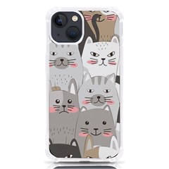 Cute Cats Seamless Pattern Iphone 13 Tpu Uv Print Case by Bedest