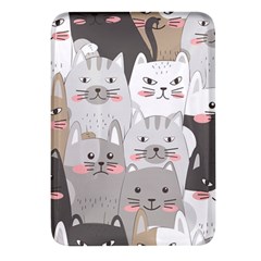 Cute Cats Seamless Pattern Rectangular Glass Fridge Magnet (4 Pack) by Bedest