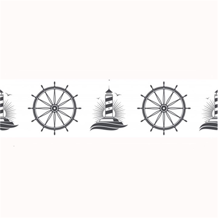 Marine Nautical Seamless Pattern With Vintage Lighthouse Wheel Large Bar Mat