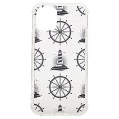 Marine Nautical Seamless Pattern With Vintage Lighthouse Wheel Iphone 12 Mini Tpu Uv Print Case	