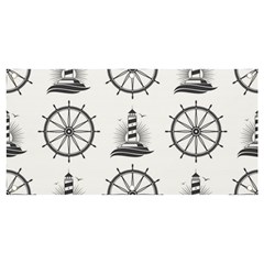 Marine Nautical Seamless Pattern With Vintage Lighthouse Wheel Banner And Sign 4  X 2  by Bedest