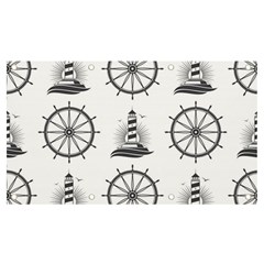 Marine Nautical Seamless Pattern With Vintage Lighthouse Wheel Banner And Sign 7  X 4  by Bedest