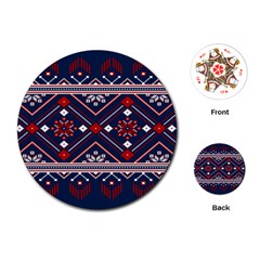 Ukrainian Folk Seamless Pattern Ornament Art Playing Cards Single Design (round) by Bedest