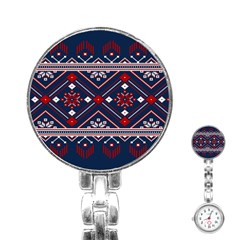 Ukrainian Folk Seamless Pattern Ornament Art Stainless Steel Nurses Watch by Bedest