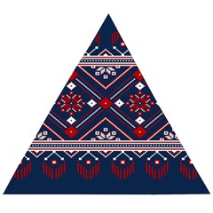 Ukrainian Folk Seamless Pattern Ornament Art Wooden Puzzle Triangle by Bedest