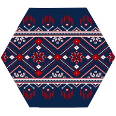 Ukrainian Folk Seamless Pattern Ornament Art Wooden Puzzle Hexagon by Bedest