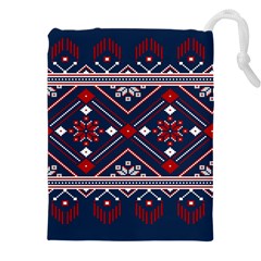 Ukrainian Folk Seamless Pattern Ornament Art Drawstring Pouch (5xl) by Bedest