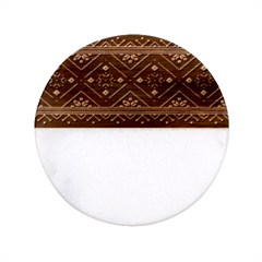 Ukrainian Folk Seamless Pattern Ornament Art Classic Marble Wood Coaster (round)  by Bedest