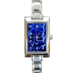 Blue Roses Flowers Plant Romance Blossom Bloom Nature Flora Petals Rectangle Italian Charm Watch by Bedest