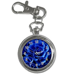 Blue Roses Flowers Plant Romance Blossom Bloom Nature Flora Petals Key Chain Watches by Bedest