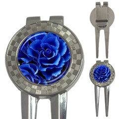 Blue Roses Flowers Plant Romance Blossom Bloom Nature Flora Petals 3-in-1 Golf Divots by Bedest