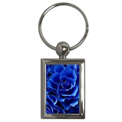 Blue Roses Flowers Plant Romance Blossom Bloom Nature Flora Petals Key Chain (rectangle) by Bedest