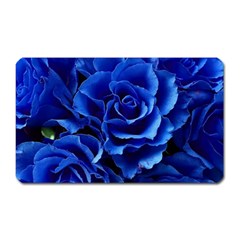 Blue Roses Flowers Plant Romance Blossom Bloom Nature Flora Petals Magnet (rectangular) by Bedest