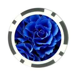 Blue Roses Flowers Plant Romance Blossom Bloom Nature Flora Petals Poker Chip Card Guard (10 Pack) by Bedest