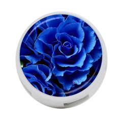 Blue Roses Flowers Plant Romance Blossom Bloom Nature Flora Petals 4-port Usb Hub (two Sides) by Bedest