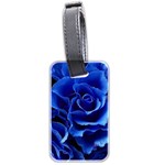 Blue Roses Flowers Plant Romance Blossom Bloom Nature Flora Petals Luggage Tag (two sides) Front