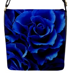 Blue Roses Flowers Plant Romance Blossom Bloom Nature Flora Petals Flap Closure Messenger Bag (s) by Bedest